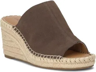 Lucky Brand Cabriah Espadrille Platform Wedge Slide Sandal in Cappucino Oil Suede at Nordstrom, Size 8.5