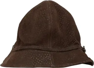 Prada Pre-owned Accessories, female, Brown, Size: ONE SIZE Pre-owned Leather Hat