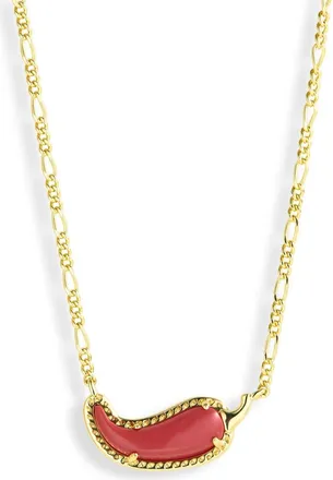 Kendra Scott Chili Pepper Pendant Necklace in Gold Red Vermillion Magnesite at Nordstrom