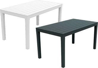 Progarden Mesa Rectangular De Resina Para Exterior-jard&iacute;n, Efecto Tablas De Madera Blanca Sumatra