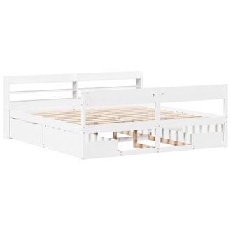 Berkfield Home Full Bed Frame without Mattress White 200x200 cm Solid Wood Pine