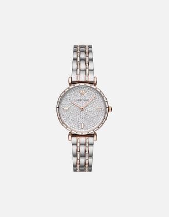 Emporio Armani Womens Emporio Armani AR11293 Gianni Two Tone Ladies Watch - Silver