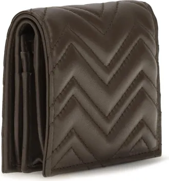Gucci Womens Small Gg Marmont Wallet Toasted-Toasted Lamb Ovis Aries Toasted/toasted