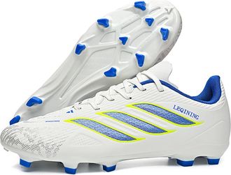 Generic Mens Fashion Cleats Football Shoes - Breathable Lightweight Soccer Shoes - Professional Lace-up Football Sneakers (White,9.5)