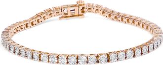 House of Brilliance 925 Sterling Silver 1.0 Cttw Miracle-Set Diamond Round Faceted Bezel Tennis Bracelet