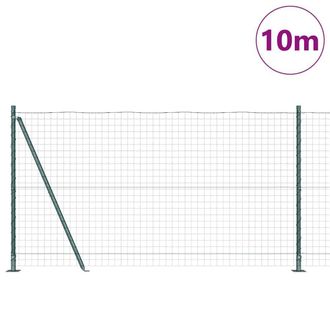 Berkfield Home Green Euro Fence with 7 Flanged Posts 1.2x10 m Galvanised Steel