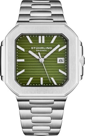 St&uuml;hrling Modulus 4064 Mens 44mm - Green Stainless Steel - One Size