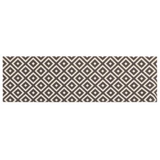 vidaXL Alfombra De Cocina Diamantes Grises Y Blancos 150 X 45 Cm Vidaxl