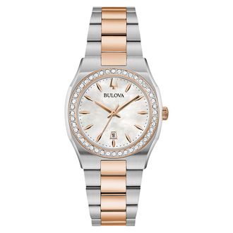 Bulova Surveyor WoMens Multicolour Watch 98R283 - Silver & Gold Stainless Steel - One Size