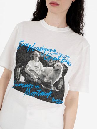 Roy Rogers Eva Herzigova x - Roy Rogers T-shirt Montauk Slub jersey off white