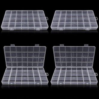 No Brand Cajas De Almacenamiento Transparentes - Paquete De 4 - Material Pl&aacute;stico - Perfectas Para Guardar Piezas Peque&ntilde;as