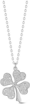 Glaze Jewelry Pav&eacute; Cubic Zirconia Clover Pendant Necklace in Silver at Nordstrom Rack