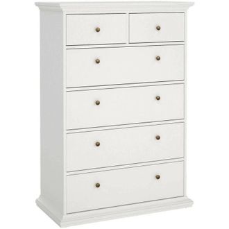 Dmora Cassettiera Colombe, Settimino multiuso, Com&ograve; camera da letto, Mobile con cassetti, 96x49 h139 cm, Bianco - Dmora