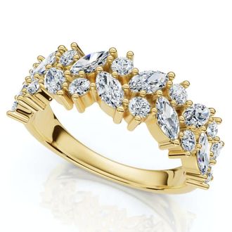 Pompeii3 1 1/3Ct Marquise Designed Anniversary Band Cut 14k Gold Lab Grown