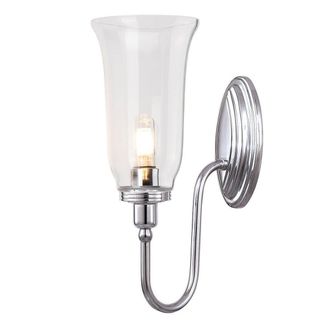 Netlighting Blake 1 Light Bathroom Wall Light Polished Chrome IP44 G9 in Grey