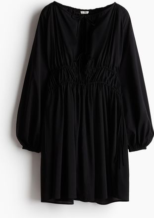 H&M Kleid mit Kordelzugdetail - Schwarz