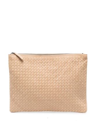Dragon Diffusion Clutch Intrecciato in pelle - Toni neutri