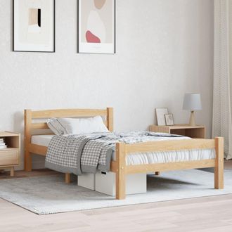vidaXL Estructura De Cama Sin Colch&oacute;n Madera Maciza De Pino 100x200 Cm Vidaxl