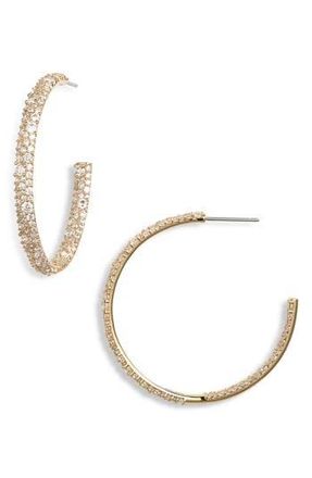 Nadri Lima Pav&eacute; Hoop Earrings in Gold at Nordstrom Rack