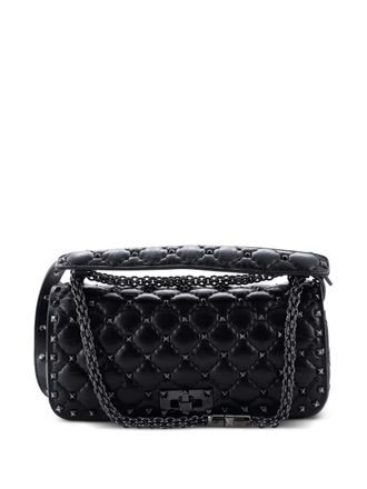 Valentino Garavani Rockstud Spike Full Flap Quilted Leather Medium shoulder bag - Nero