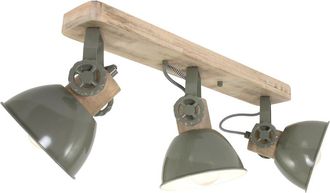 Steinhauer Mexlite - Foco - Gearwood - Verde - Metal Madera De Caucho - Foco