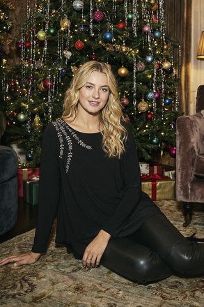 Roman Embellished Double Layer Tunic Top