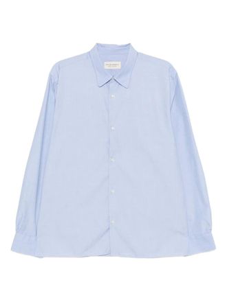 Officine Générale cotton long-sleeved shirt - men - Cotton - L - Blue