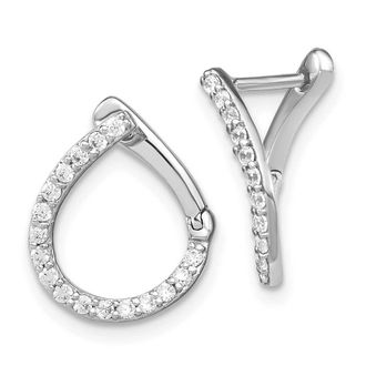 Diamond2Deal 14K White Gold 0.35 ct Lab Grown Diamond Fancy Twist Hoop Earrings VS Clarity, G-H Color