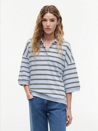 Tommy Hilfiger Polo de rayas de corte oversize