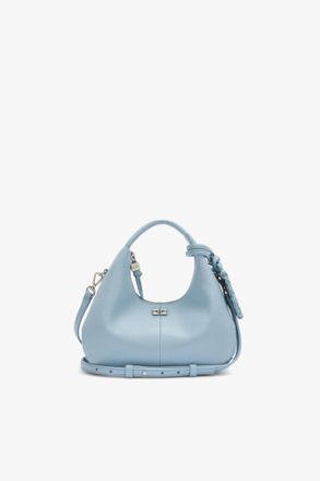 Ganni Blue Mini Hobo Bag in
