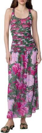 Diane Von F&uuml;rstenberg Lorna Floral Ruched Midi Dress in Provence Gossip Pink at Nordstrom, Size X-Large