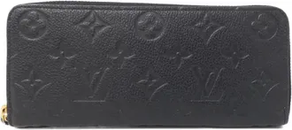 Louis Vuitton Black Leather Long Wallet (Bi-Fold) (Pre-Owned)