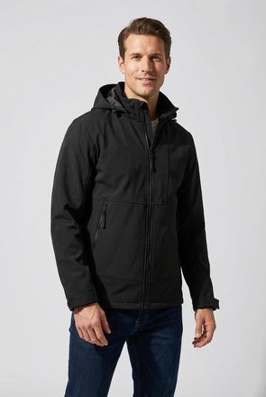 Icepeak Softshelljacke ICEPEAK ICEPEAK ASHEBORO, Herren, Gr. 46, basic schwarz, Obermaterial: 95% Polyester, 5% Elasthan, Jacken Softshelljacke, wasserabweise