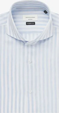 Gentiluomo Linnen Overhemd | Lichtblauw Gestreept