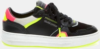 Crime London LOW TOP OFF COURT BLACK-YELLOW PINK