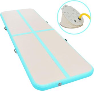 vidaXL Esterilla Inflable De Gimnasia Y Bomba 500x100x10 Cm Pvc Verde Vidaxl