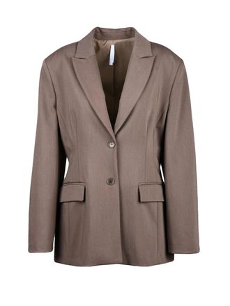 Imperial Tailored Brown Fitted Jacket with Classic Lapel and Versatile Appeal