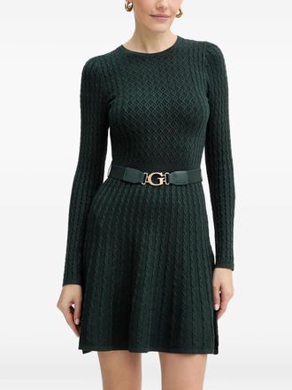 Guess Co braided belt mini dress - women - Viscose/Polyamide/Elastane - L - Green