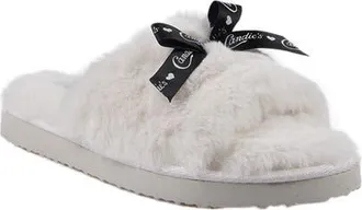 Candie's Zazas Faux Fur Slide Sandal in Natural at Nordstrom, Size 10