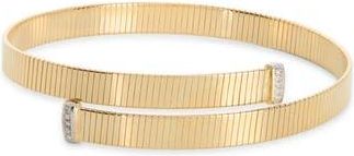 Meshmerise Diamond Ribbed Cuff Bracelet in Yellow Gold at Nordstrom Rack