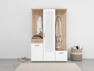 Inosign Kompaktgarderobe »Martin Flurgarderobe, Dielenschrank, Flurmöbel, Breite 134 cm« Schuhschrank, mit Spiegel, in modernen Farben, mit 10 Haken