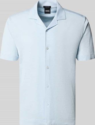 HUGO BOSS Regular Fit Freizeithemd aus Leinen-Baumwoll-Mix Modell H-POWELL in Bleu, Gr&ouml;&szlig;e XXXL