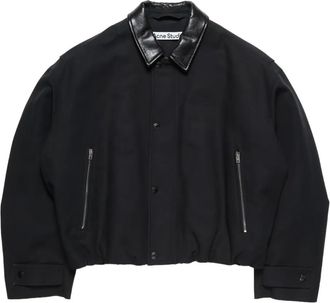 Acne Studios Giacca-camicia con colletto a contrasto - Nero