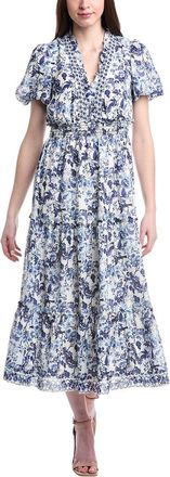Max Studio V-Neck Tiered Maxi Dress