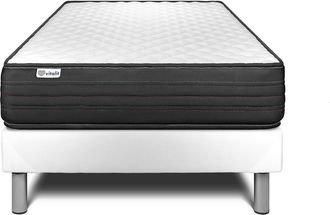 VITALIT Vitalit - Base Tapizada Blanco + Colch&oacute;n Con Espuma Viscoel&aacute;stica 90 X 190