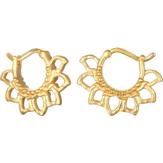 Satya Jewelry Blooming Love Lotus Petal Hoop Earrings in Gold at Nordstrom