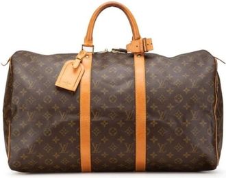 Louis Vuitton Vintage, unisex, Bruin, ONE Size, Tweed, Tweedehands reistas