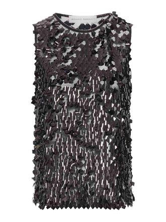 Niccol&ograve; Pasqualetti Tank Top - Square Dangle Sequin Tulle