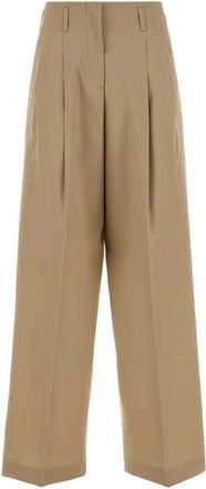 Golden Goose Flavia Wide-Leg Pant - Dames - Wijde Broeken - Beige - S - Wol - Broeken
