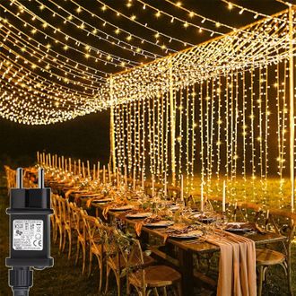 OEM Guirnalda De Luces Led De 100 M Y 1000 Luces Para Bodas, Con Temporizador, Resistente Al Agua, Ideal Como Cortina De Luces Navide&ntilde;as Para P&eacute;rgola, Jar